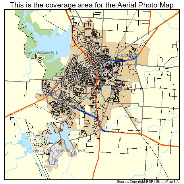 San Angelo, TX location map 