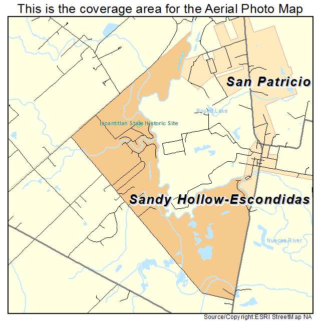 Sandy Hollow Escondidas, TX location map 