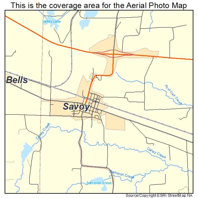 Savoy, TX location map 