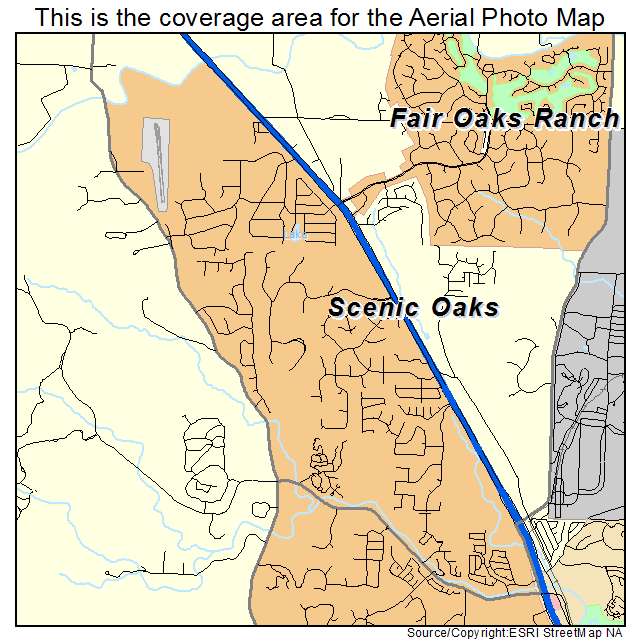 Scenic Oaks, TX location map 