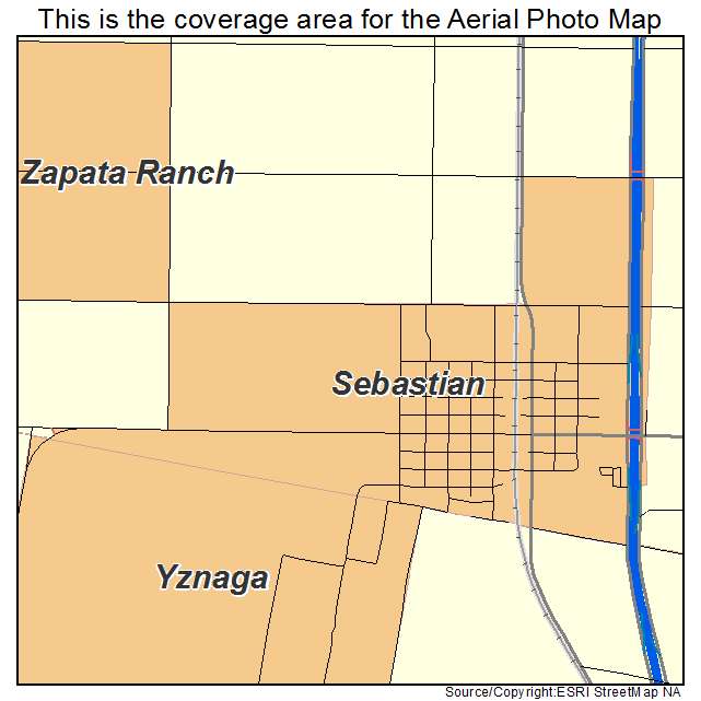 Sebastian, TX location map 