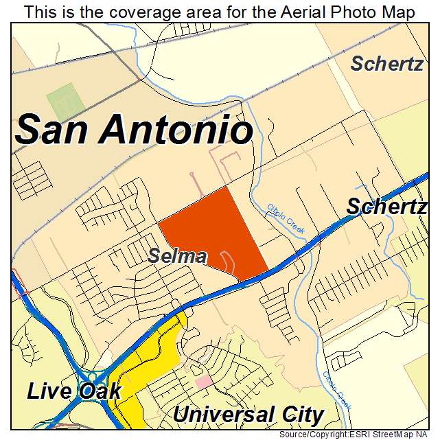 Selma, TX location map 