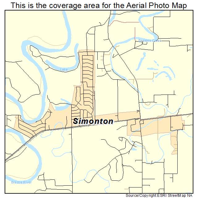 Simonton, TX location map 