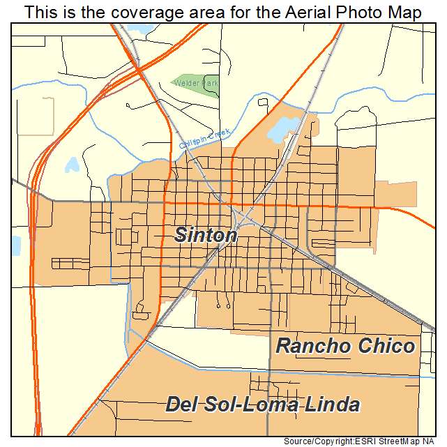 Sinton, TX location map 