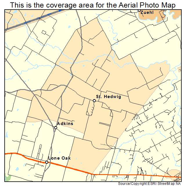 St Hedwig, TX location map 