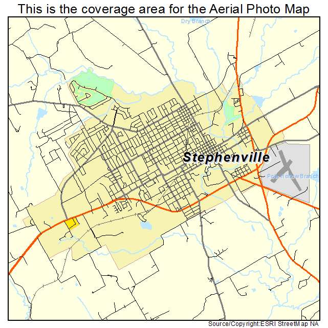Stephenville, TX location map 