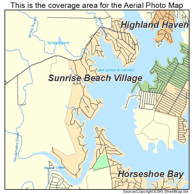 Sunrise Beach Village, TX location map 