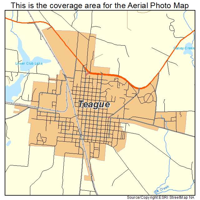 Teague, TX location map 