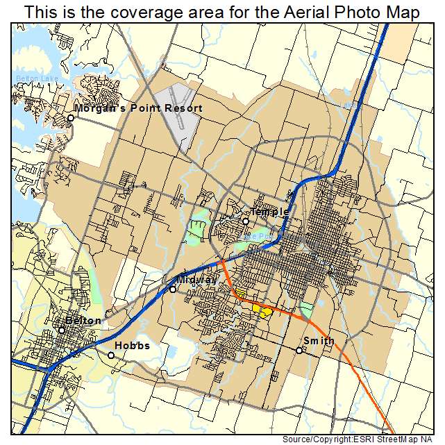 Temple, TX location map 