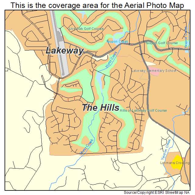 The Hills, TX location map 