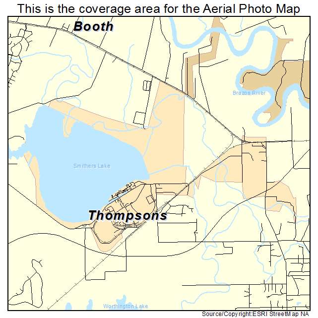 Thompsons, TX location map 