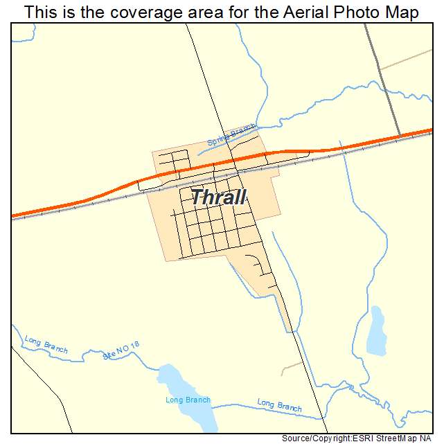 Thrall, TX location map 