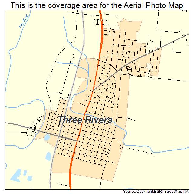 Three Rivers, TX location map 