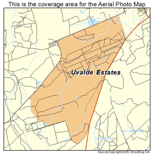Aerial Photography Map of Uvalde Estates, TX Texas