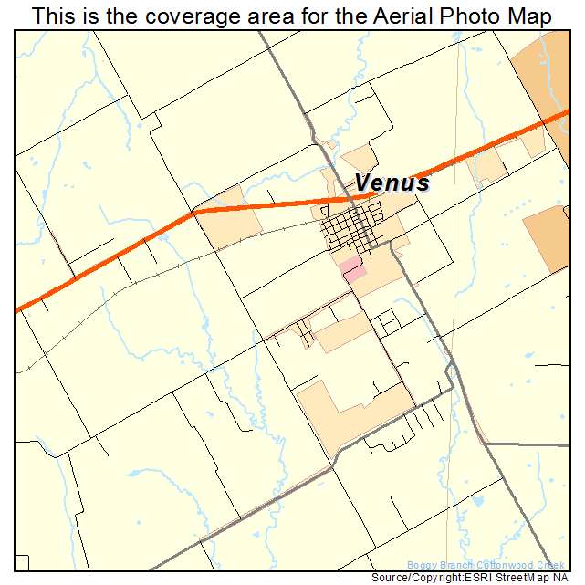 Venus, TX location map 