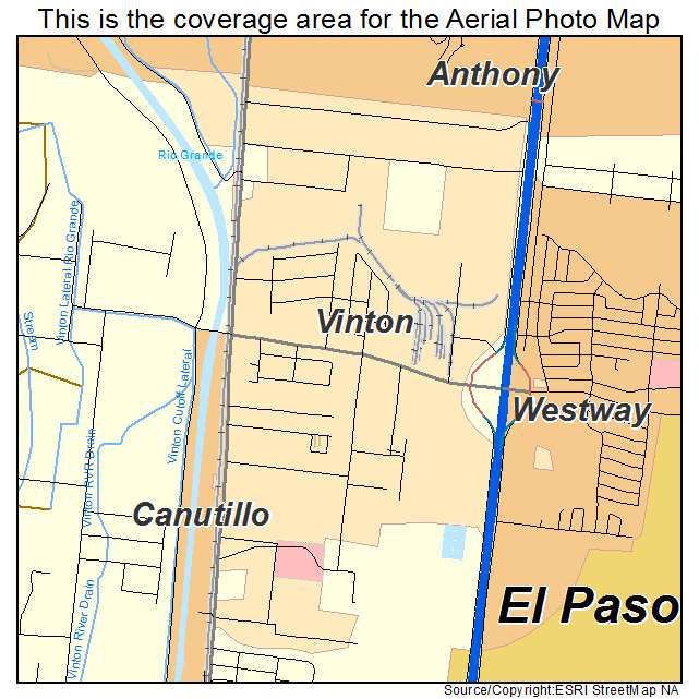 Vinton, TX location map 