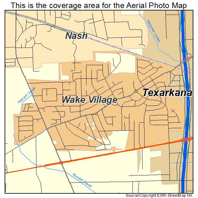 Wake Village, TX location map 