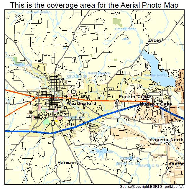 Weatherford, TX location map 