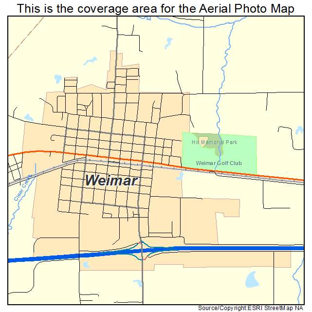 Weimar, TX location map 