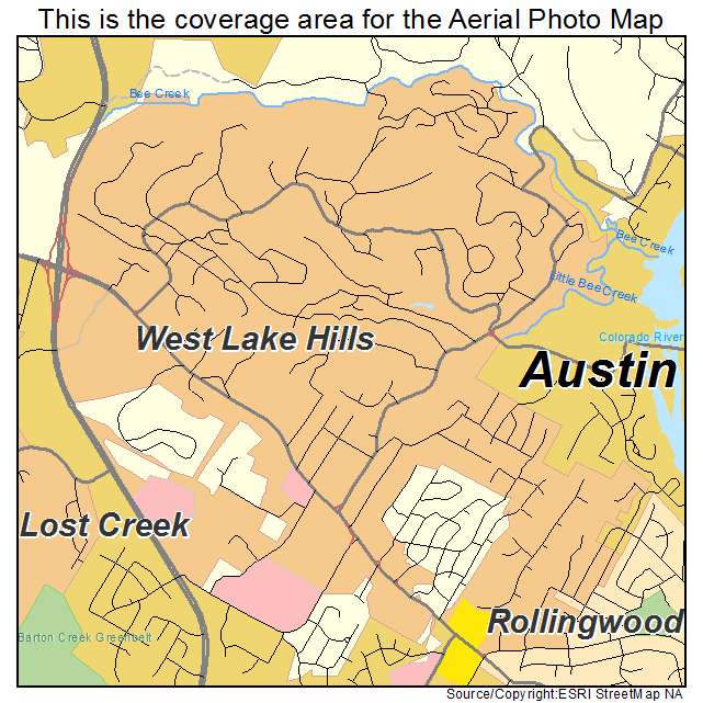 West Lake Hills, TX location map 