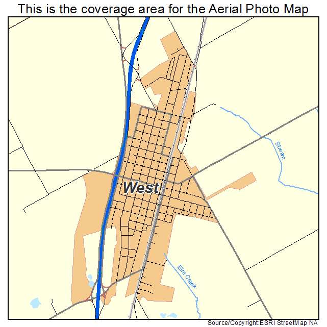 West, TX location map 