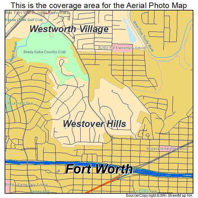 Westover Hills, TX location map 