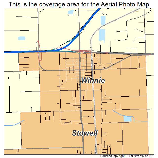 Winnie, TX location map 