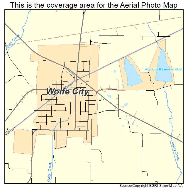 Wolfe City, TX location map 
