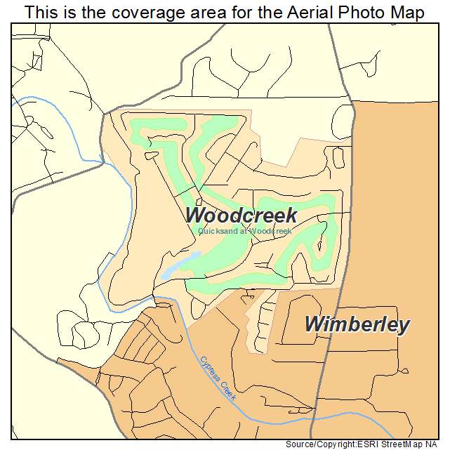 Woodcreek, TX location map 