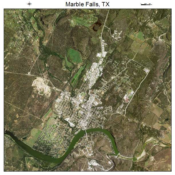 Marble Falls, TX air photo map