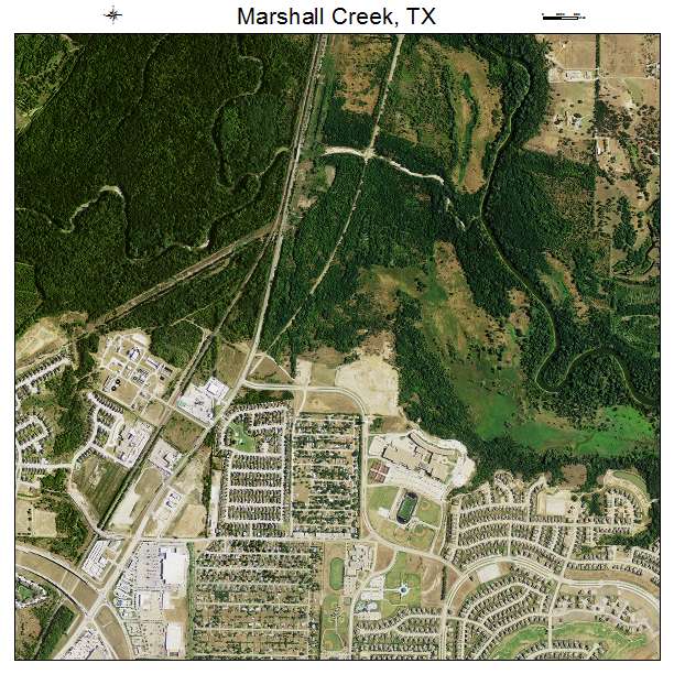 Marshall Creek, TX air photo map