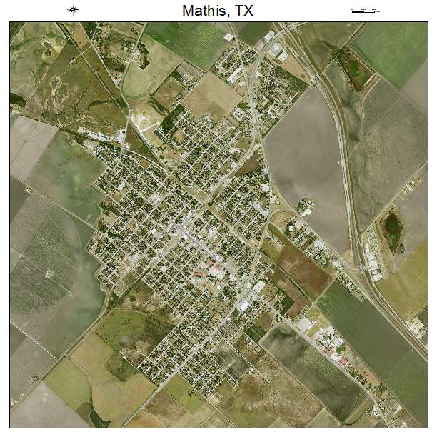 Mathis, TX air photo map