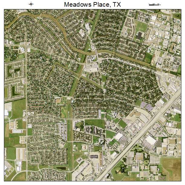 Meadows Place, TX air photo map