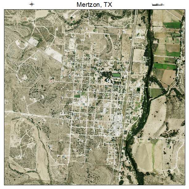 Mertzon, TX air photo map