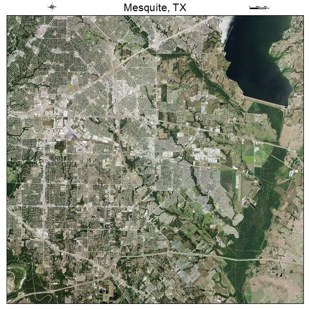 Mesquite, TX air photo map