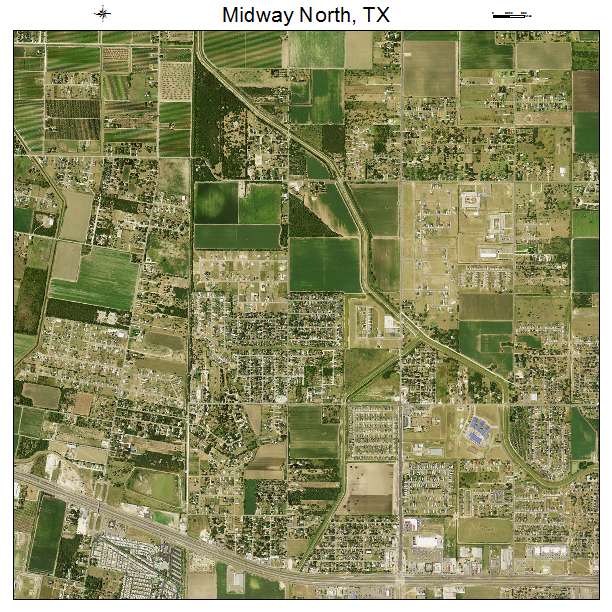 Midway North, TX air photo map