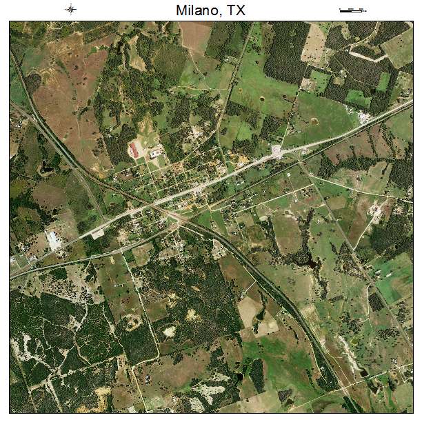 Milano, TX air photo map