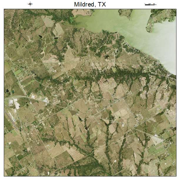 Mildred, TX air photo map