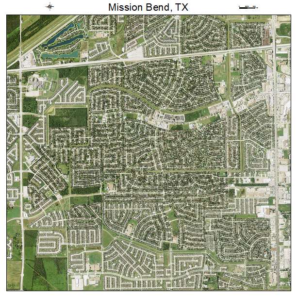 Mission Bend, TX air photo map
