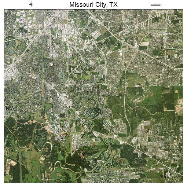 Missouri City, TX air photo map