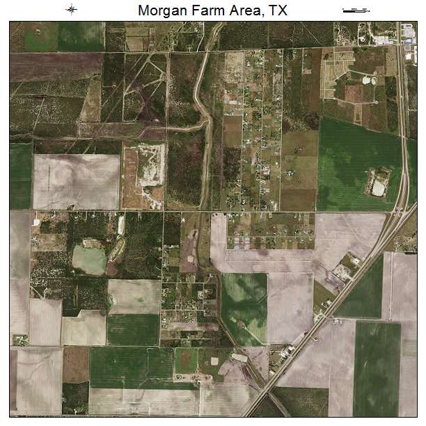Morgan Farm Area, TX air photo map