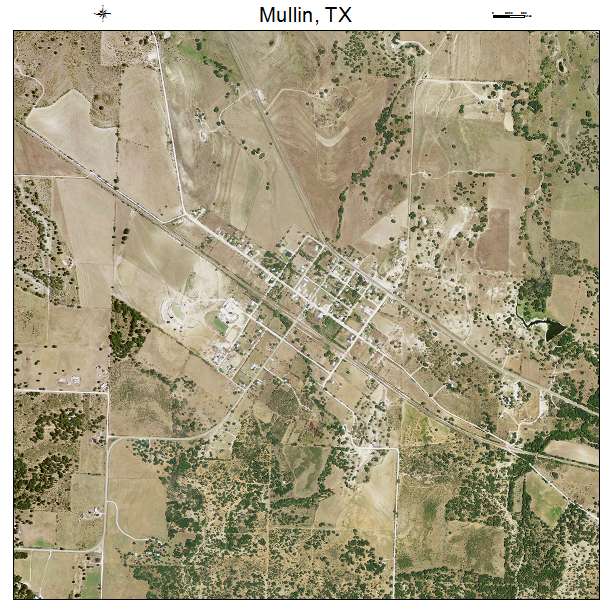 Mullin, TX air photo map