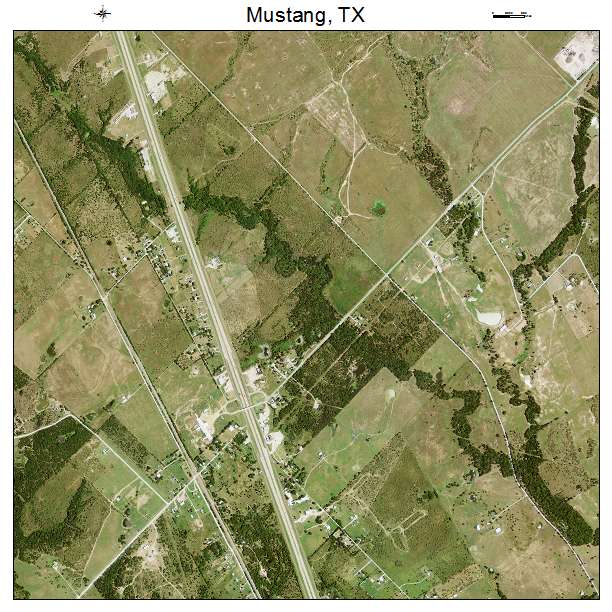 Mustang, TX air photo map
