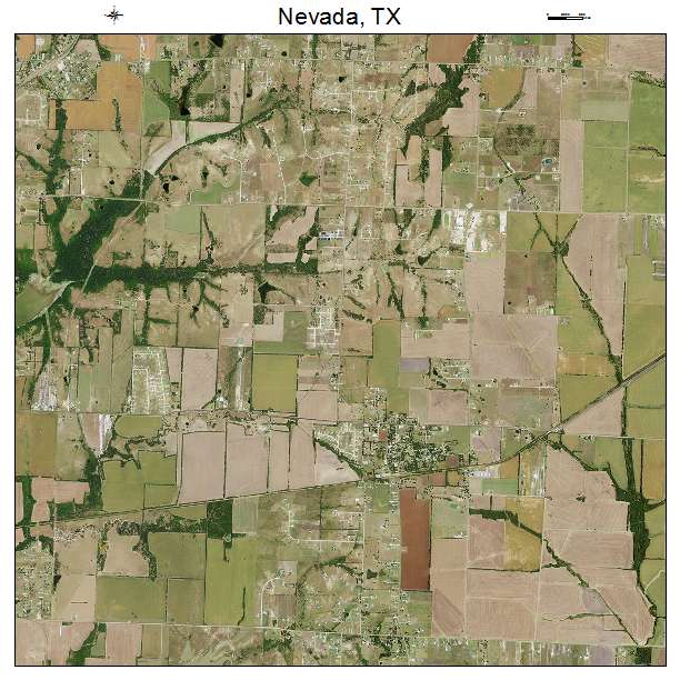 Nevada, TX air photo map