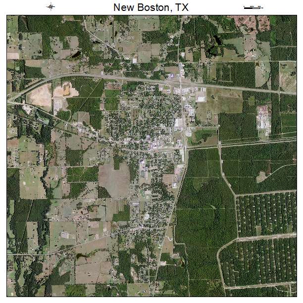 New Boston, TX air photo map