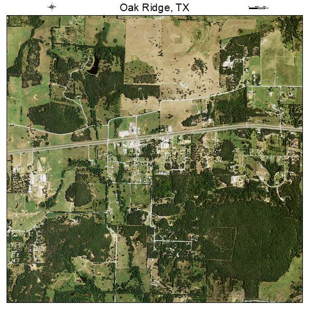 Oak Ridge, TX air photo map