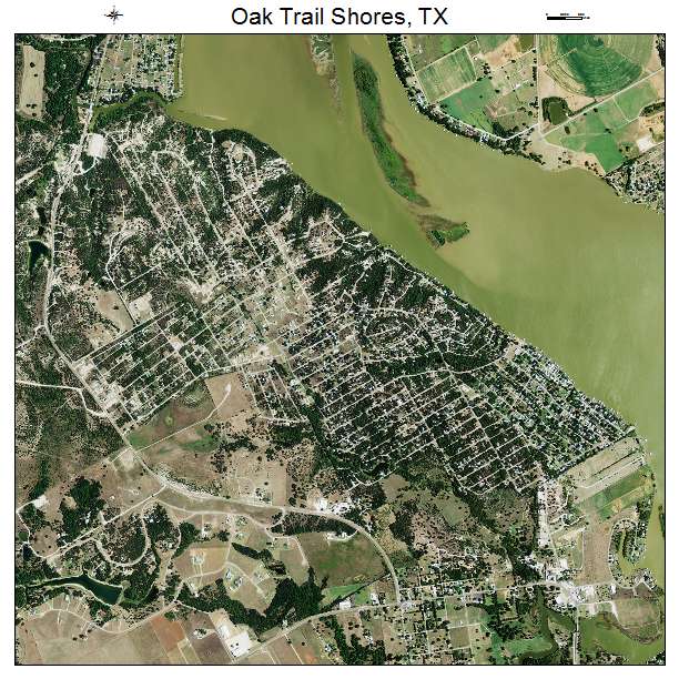 Oak Trail Shores, TX air photo map