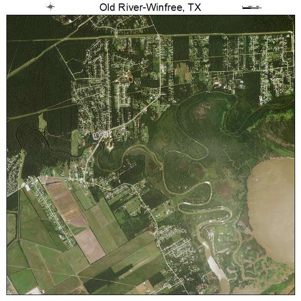 Old River Winfree, TX air photo map