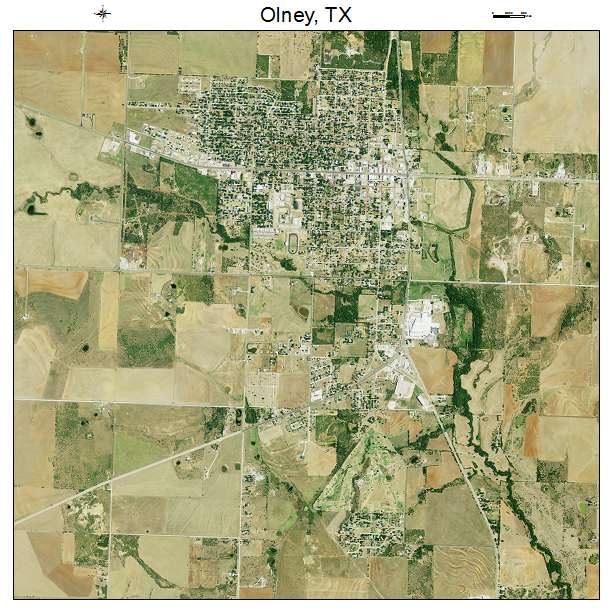 Olney, TX air photo map