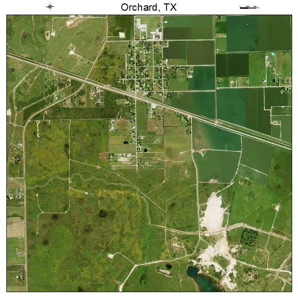 Orchard, TX air photo map